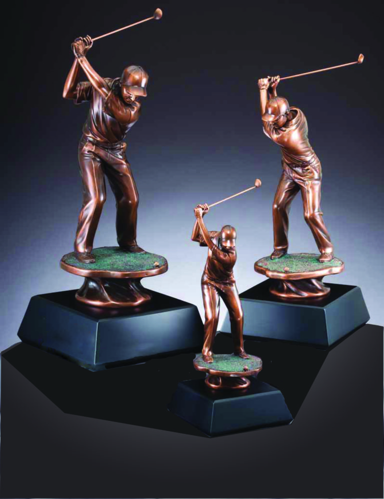 Elegant Resin Male Golf Driver Sculptures On Black Base - Best Trophies ...